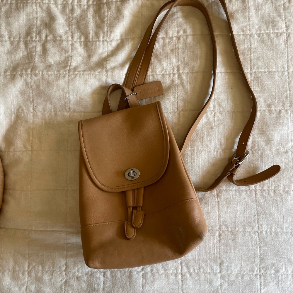 Vintage Leather Coach Backpack